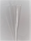  1 stk. Glas fyrfads stage / kegle. Klar glas. Længde ca. 25 cm.